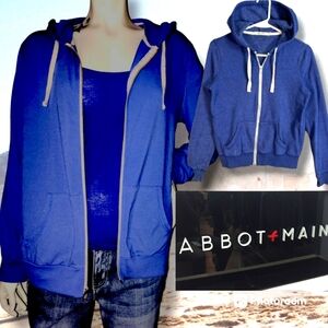 AUTHENTIC ABBOT+MAIN Venice Beach THE Lightweight Cali Hoodie Happy Indigo Sz XL